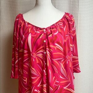 The Pioneer Woman Pink and Red Floral Blouse